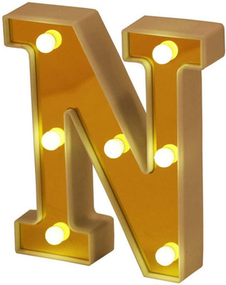 MANSAA LED Marquee Letter Lights Sign, Alphabet LED Lights for Home Party Wedding Decoration - N Table Lamp(16 cm, N Yellow)