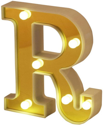 MANSAA LED Marquee Letter Lights Sign, Alphabet LED Lights for Home Party Wedding Decoration - R Table Lamp(16 cm, R Yellow)