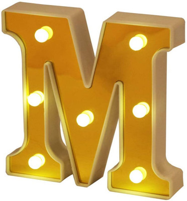 MANSAA LED Marquee Letter Lights Sign, Alphabet LED Lights for Home Party Wedding Decoration - M Table Lamp(16 cm, M Yellow)