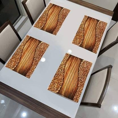 SANRAKSSHAN Rectangular Pack of 6 Table Placemat(Multicolor, Gold, PVC)