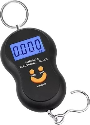 Qozent Vajan Kata- 50Kg Portable Electronic Digital LCD Pocket Weighing Hanging Scale For Travel Luggage Weight Machine L/39/KQA Luggage Weighing Scale(Black)