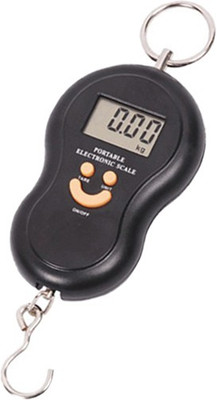 Qozent Digital Weighing Scale- Portable Hanging Luggage Weight Machine Digital for Weighing Household Items Smiley Pocket Weight Machine L/18/AQA Luggage Weighing Scale(Black)
