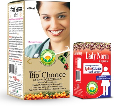 Basic Ayurveda Bio Chance Syrup 450 Ml + Lady Norm 40 Capsules Combo Pack