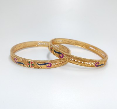 AK Metal, Brass Gold-plated, Enamel Bangle Set(Pack of 2)