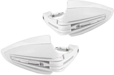 Pa LED FOLDING HAND GUARD WHITE Handlebar Hand Guard(Universal For Bike)