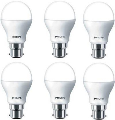 PHILIPS 9 W Basic Round B22 LED Bulb(White, Pack of 6)