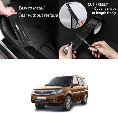 XZRTZ Automotive Door Entry Guard, Universal Car Door Sill Protector, 5D Carbon Fiber Paint Threshold Guard Rear Bumper Protector Film Anti-Collision Fits for Most Car (Black, 33Ft x 2.7In)X223 Door Sill Plate