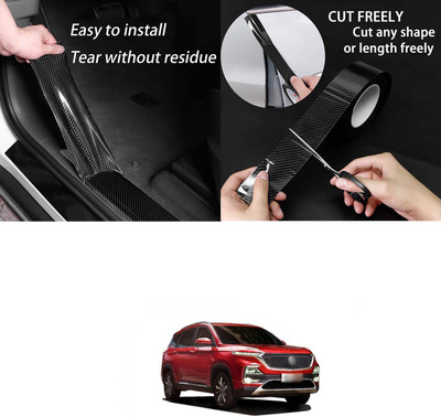 XZRTZ Automotive Door Entry Guard, Universal Car Door Sill Protector, 5D Carbon Fiber Paint Threshold Guard Rear Bumper Protector Film Anti-Collision Fits for Most Car (Black, 33Ft x 2.7In)X150 Door Sill Plate