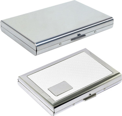 Flipkart SmartBuy |Combo of 2|High Quality Stylish Case for Men & Women 6 Card Holder(Set of 2, Silver, White)