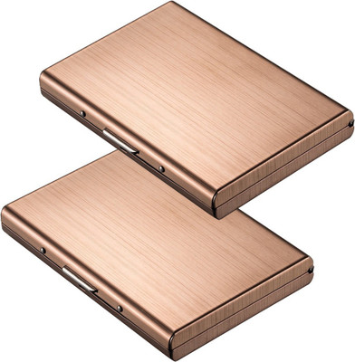 Flipkart SmartBuy Exclusive Rose Gold |Pack of 2| Water-Resistant Stainless Steel Case For Men & Women 6 Card Holder(Set of 2, Maroon)