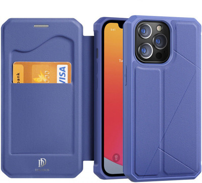 Dux Ducis Flip Cover for Apple iPhone 13 Pro(Blue, Shock Proof)