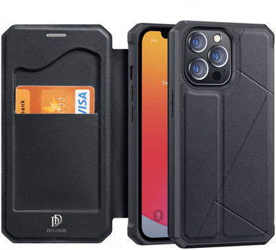 Dux Ducis Flip Cover for Apple iPhone 13 Pro Max(Black, Shock Proof)