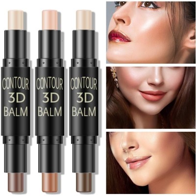 GFSU WATER PROOF LONG LASTING MULTI SHADES CONTOUR 3D BALM HIGHLIGHT & CONTOUR STICK CONCEALER PACK OF THREE Concealer(MULTI SHADES, 18.6 g)