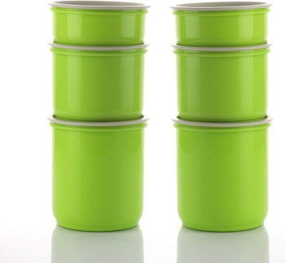 KITCHEN WORLD Plastic Cereal Dispenser  - 1750 ml, 1250 ml, 650 ml(Pack of 6, Green)