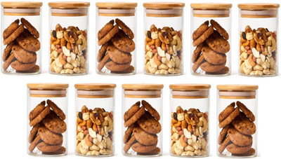 Sv Enterprise Glass Grocery Container  - 220 ml(Pack of 11, Clear)