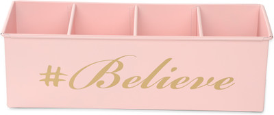 Anantam homes 4 Compartments Metal Pen Pencil Caddy Desk Holder(Pink)