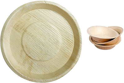 ECONUS Small Green Flower Print Serving Tray(Pack of 3)