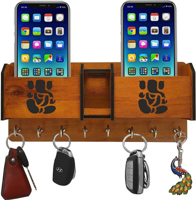 Dheeraj Creation Wood Key Holder(8 Hooks, Brown)
