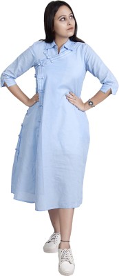 Niradi Women Wrap Blue Dress