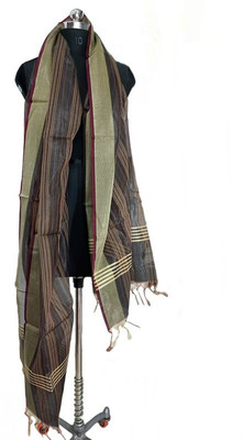 The SDF India Silk Blend Striped Women Dupatta