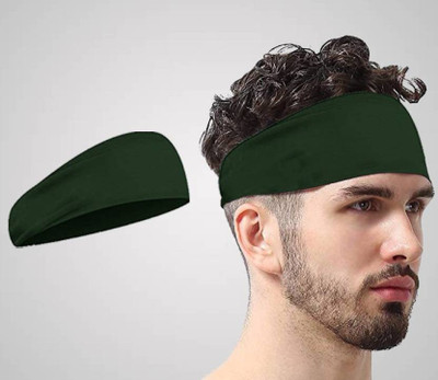 Bismaadh Men & Women Sweat Head Bands for Running, Sports Workout/Exercise Fitness Band(Green, Pack of 1)