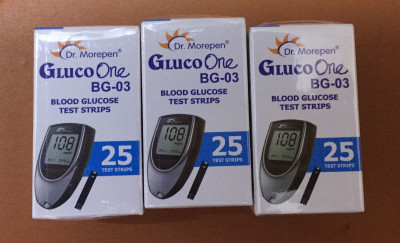 Dr. Morepen BG - 03 25 STRIPS x 3 75 Glucometer Strips