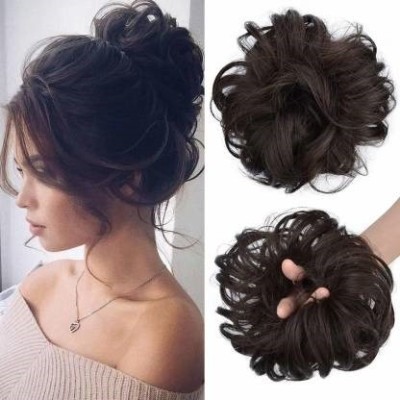 V WOMEN Set Of 2pcs Messy  Bun Synthetic Artificial Juda , 35 Gram, Hair Extension