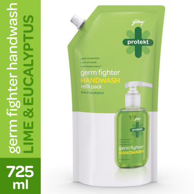 Godrej Protekt Germ Fighter Lime & Eucalyptus Hand Wash Refill Pouch(725 ml)