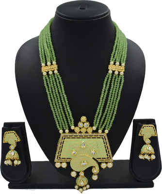 Sandhya Designer Studio Stone Green, Gold Jewellery Set(Pack of 1)