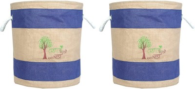 Castles and Nest 15 L Blue Laundry Bag(Jute)