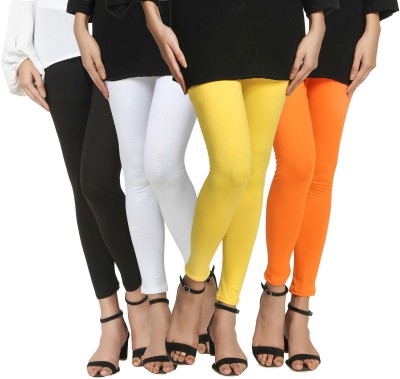 SwaNit Ethnic Wear Legging(Black, White, Yellow, Orange, Solid)