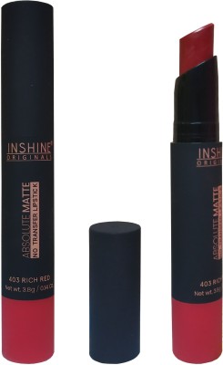 INSHINE ORIGINALS Matte Non Transfer Lipstick Rich Red S403(Red, 3.5 g)