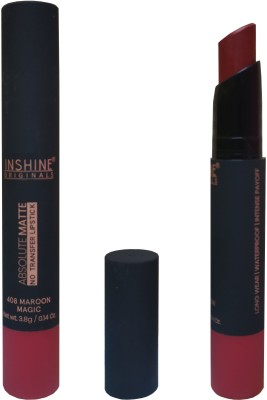 INSHINE ORIGINALS Matte Non Transfer Lipstick Maroon Magic S408(Maroon Magic, 3.5 g)