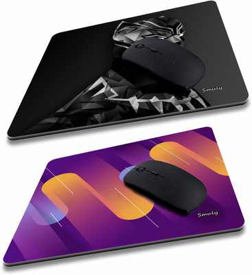 SMULY BLACK PANTHER COMBO & criss cross pattern Non-Slip I Am Capable of Amazing Things, Motivational Quotes Printed Mouse Pad for Gaming Computer, Laptop, PC Mouse Pad (Multicolor) Non Slip Base Mousepad(Black & Purple)