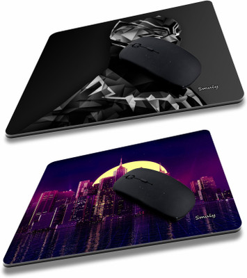 SMULY BLACK PANTHER COMBO & CITY MOON Non-Slip I Am Capable of Amazing Things, Motivational Quotes Printed Mouse Pad for Gaming Computer, Laptop, PC Mouse Pad (Multicolor) Non Slip Base Mousepad(Black & Purple)