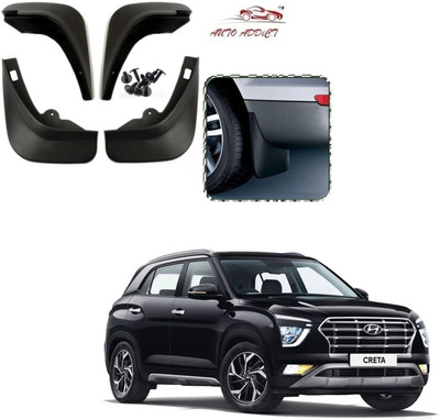 AuTO ADDiCT Rear Mud Guard, Front Mud Guard For Hyundai Creta 1.6 E Plus Petrol NA(Black)