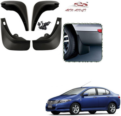 AuTO ADDiCT Rear Mud Guard, Front Mud Guard For Honda City i VTEC V 2008, 2014(Black)