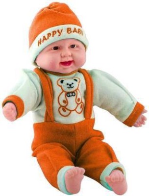 Tricolor Laughing Musical Boy Doll, Touch Sensors with Sound for Kids Girls Boys, Made in India (Baby Boy Doll | Small - 29 cm (Orange)(Multicolor)