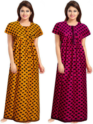 Sajao Creation Women Nighty Set(Multicolor)