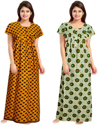 PE Fashion Women Nighty Set(Multicolor)