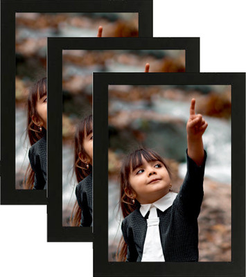 SJM ENTERPRISES Wood Wall Photo Frame(Black, 3 Photo(s), A-4 photo frame Acrylic)
