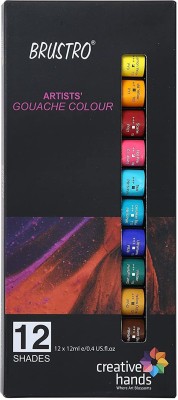 BRuSTRO Artists Gouache Colour Set of 12 Colours X 12ML Tubes.(Set of 1, Multicolor)