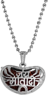 M Men Style Religious Jewellery Hindu Lord Jay Mata Ji Durga Mata Kali Rudhrasha Bead Locket With Chain Sterling Silver Beads Brass, Wood, Stainless Steel Pendant