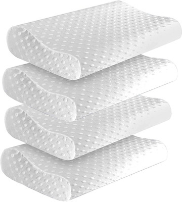 manshav Memory Foam Solid Orthopaedic Pillow Pack of 4(White)