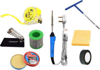 FADMAN PROFESSIONAL HAND TOOL KIT PACKAGE | T-SPANNER | SPONGE | MEASURING TAPE | SOLDER WIRE | PASTE | STAND | TAPE | SOLDERING IRON | Power & Hand Tool Kit(8 Tools)