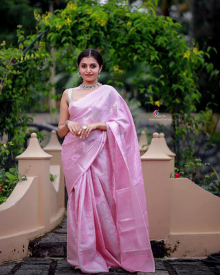 PARAMPARA CREATION Woven Kanjivaram Pure Silk Saree(Pink)