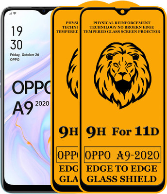 KING COVERS Edge To Edge Screen Guard for Edge To Edge Tempered Glass for OPPO A9 2020 (Pack of 2)(Pack of 1)