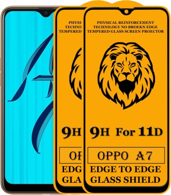 KING COVERS Edge To Edge Screen Guard for Edge To Edge Tempered Glass for OPPO A7 (Pack of 2)(Pack of 2)