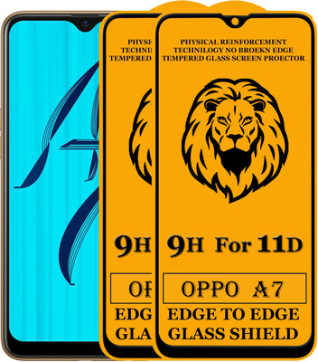 KING COVERS Edge To Edge Screen Guard for Edge To Edge Tempered Glass for OPPO A7 (Pack of 2)(Pack of 2)