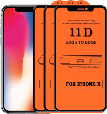 Casesily Edge To Edge Tempered Glass for Apple iPhone X(Pack of 3)